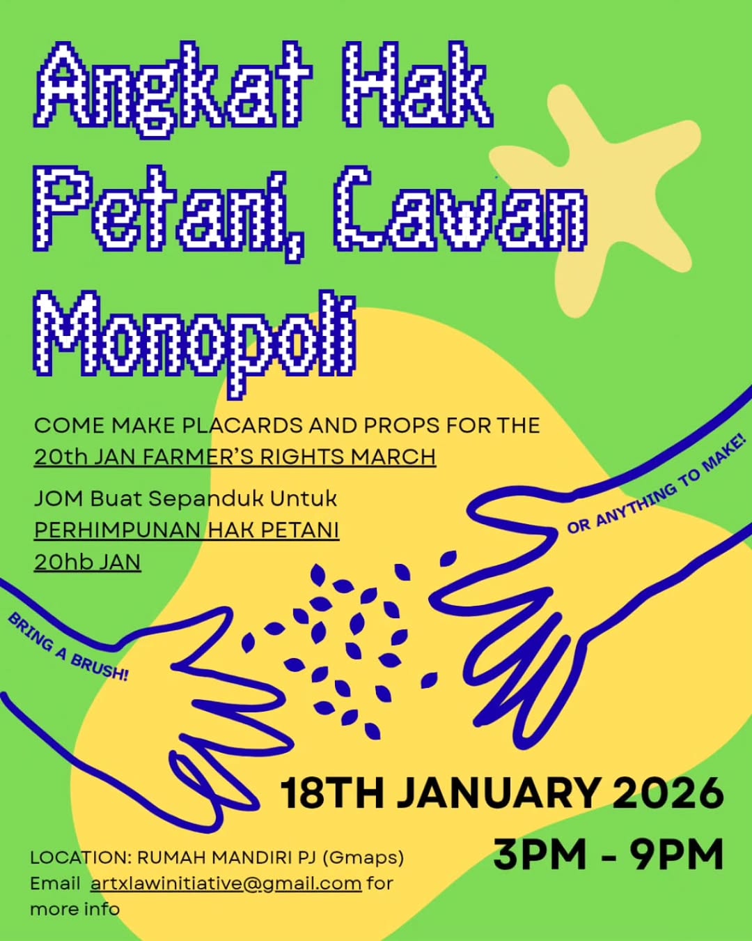 Seni Untuk Petani placard-making